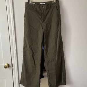 LOFT Olive Wide-Leg Pants